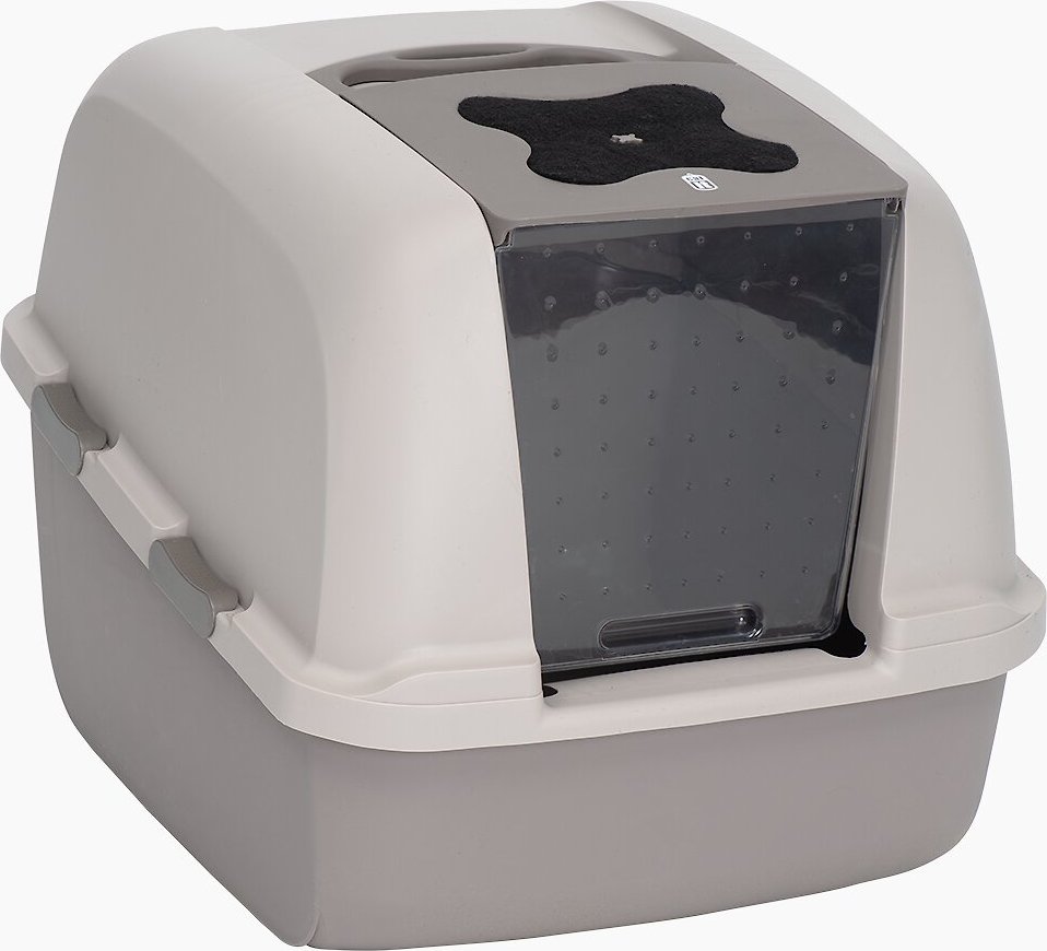 Catit Jumbo Hooded Cat Litter Box - Warm Gray
