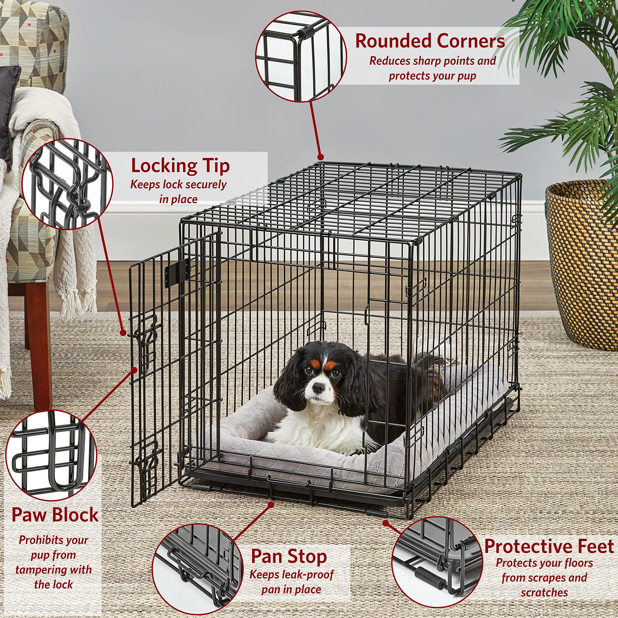 MidWest Homes For Pets Life Stages Folding Double Door Metal Dog Crate