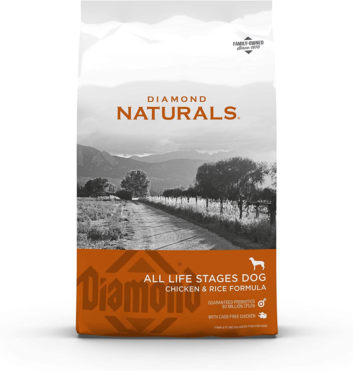 Diamond Naturals All Life Stages Chicken and Rice Formula Dry Dog Food Protein from Real Chicken. and Probiotics (40Lb)