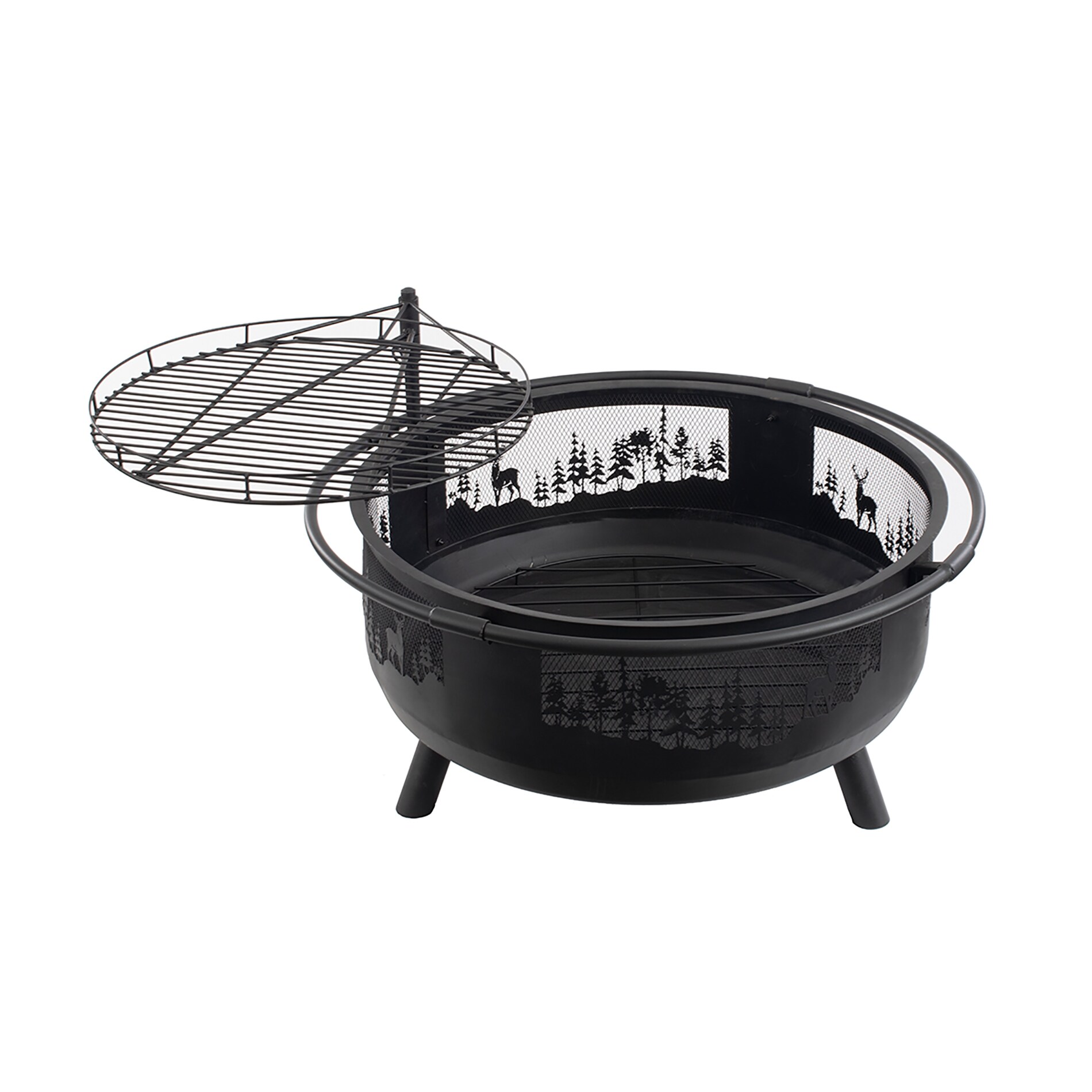 Blue Sky WBFB36SG-MD Outdoor Living 36-in W Black Steel Wood-Burning Fire Pit