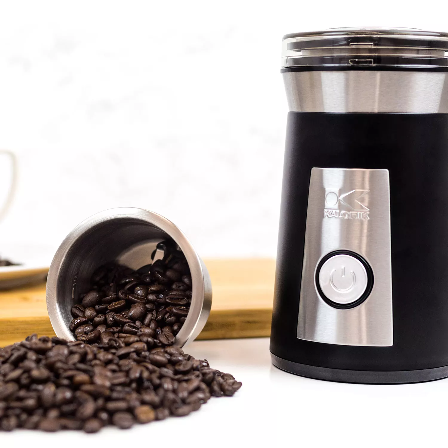 Kalorik Modern Multifunctional Coffee & Spice Grinder. Black and Stainless Steel