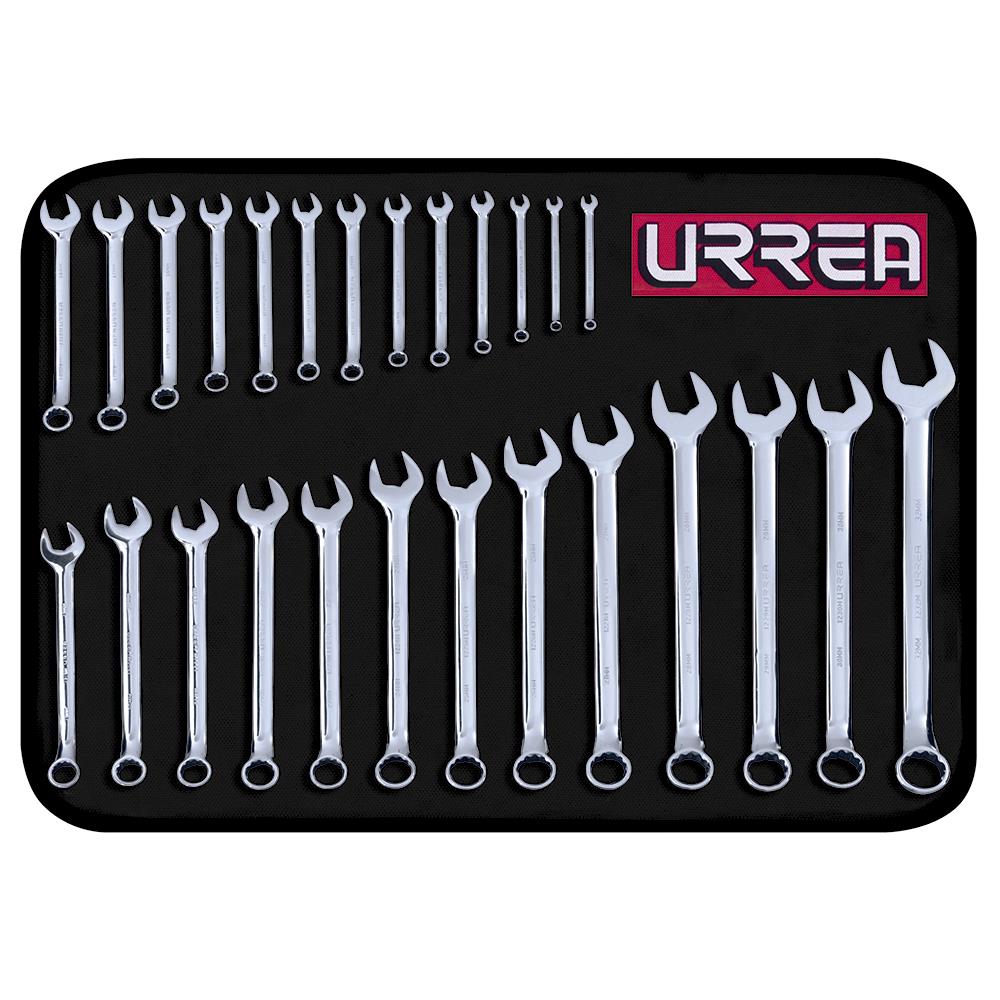 URREA 26-Piece Set 12-point Metric Standard Combination Wrench Includes Soft Case