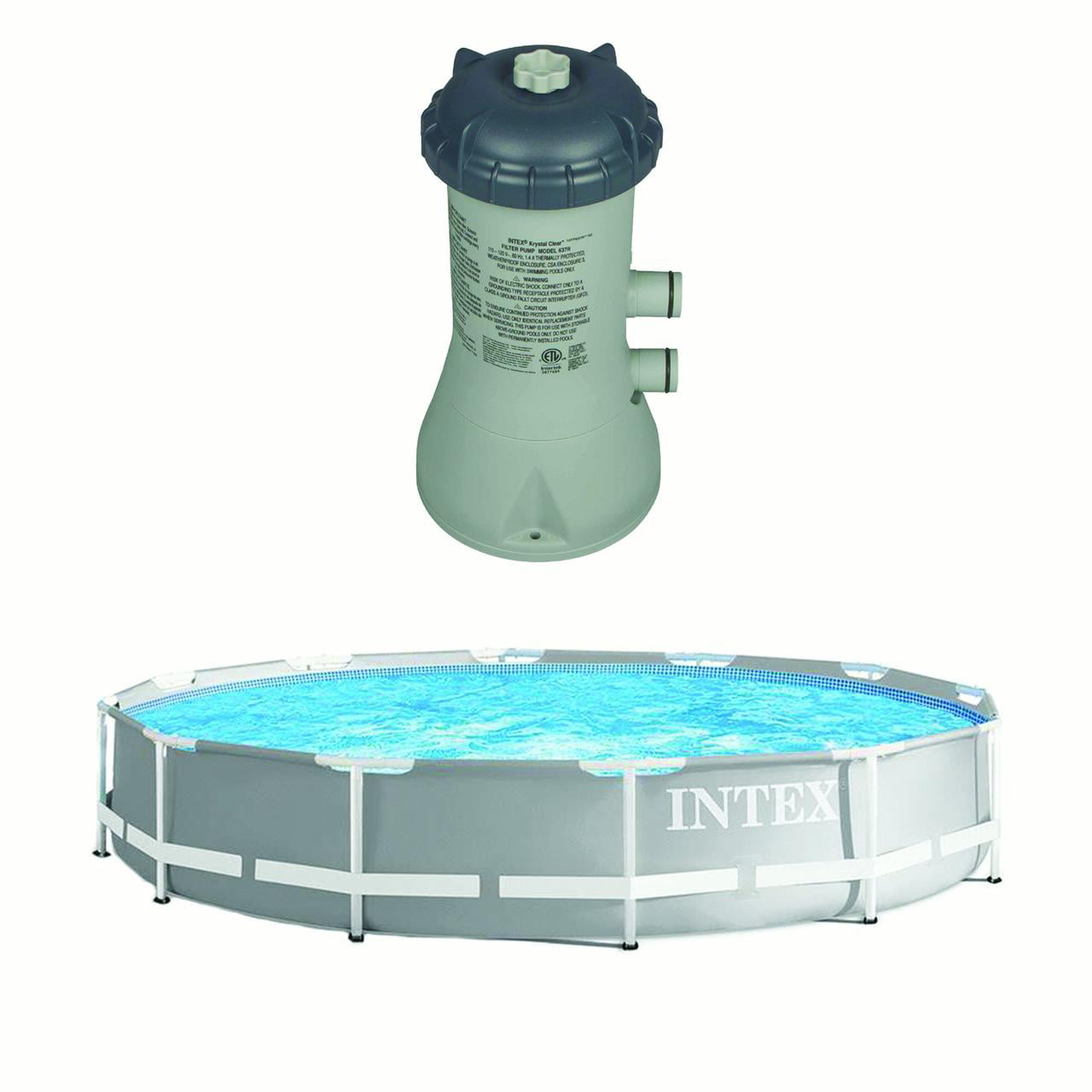 Intex 12′ x 30″ Steel Frame Above Ground Pool & 1000 GPH Above Ground Pool Pump