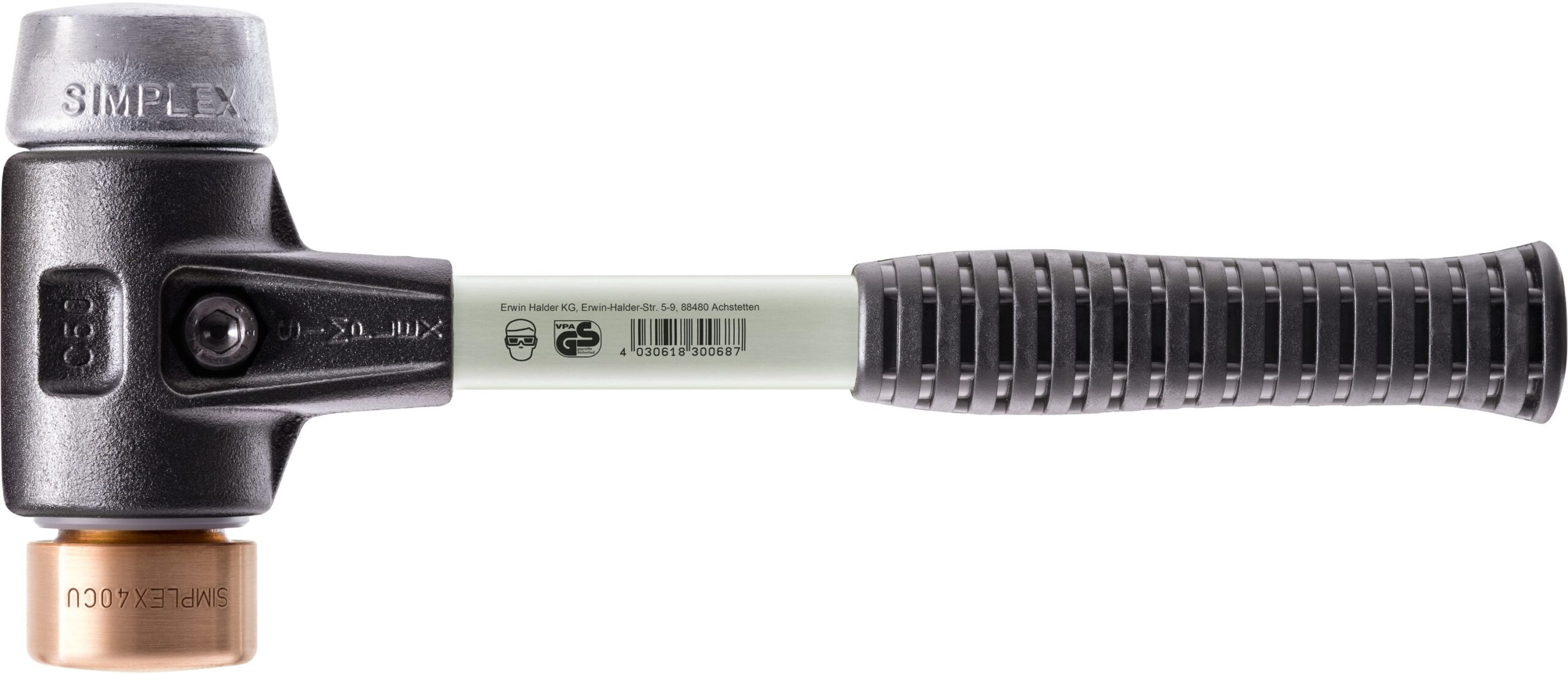 Halder Simplex 2.6344-lb Smooth Face Copper Head Fiberglass Soft-faced Specialty Hammer