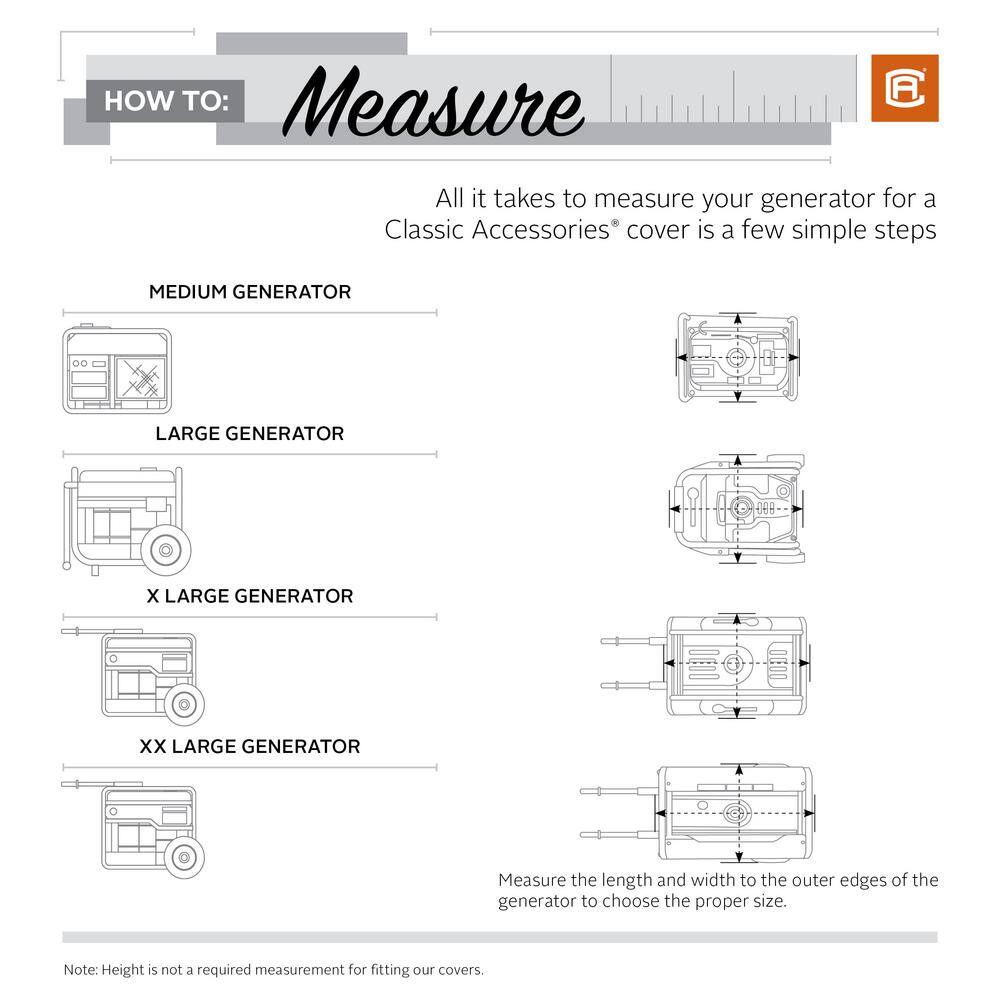 Classic Accessories 52-225-041001-EC StormPro Large Rainproof Heavy-Duty Generator Cover