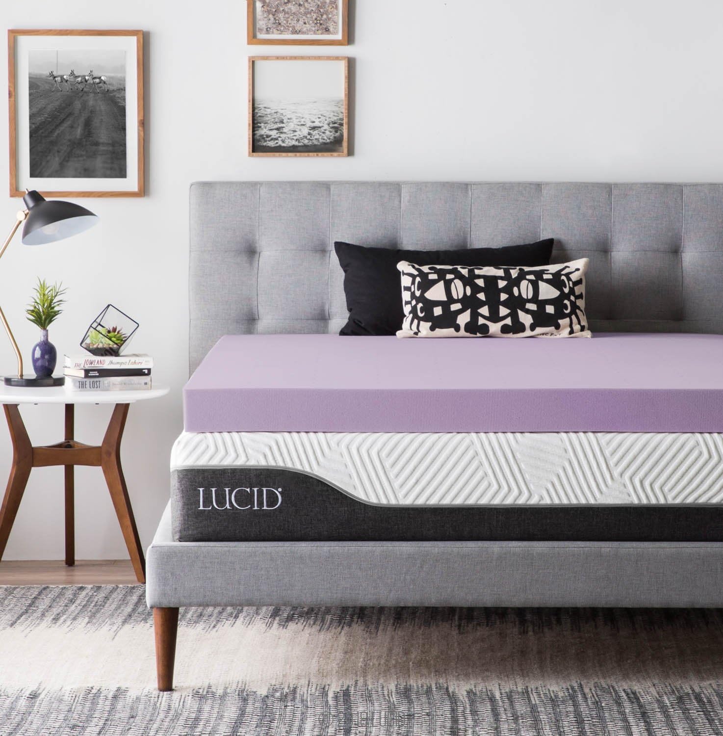 LUCID 3 Inch Lavender Infused Memory Foam Mattress Topper - Ventilated Design - Full Size (3-Inch)