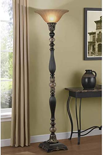 Portfolio  Barada 72-in Bronze with Gold Highlights Torchiere Floor Lamp