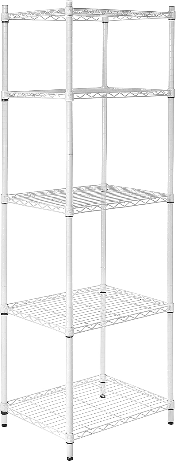 Honey-Can-Do SHF-01055 5-tier white shelving unit. 250 lbs