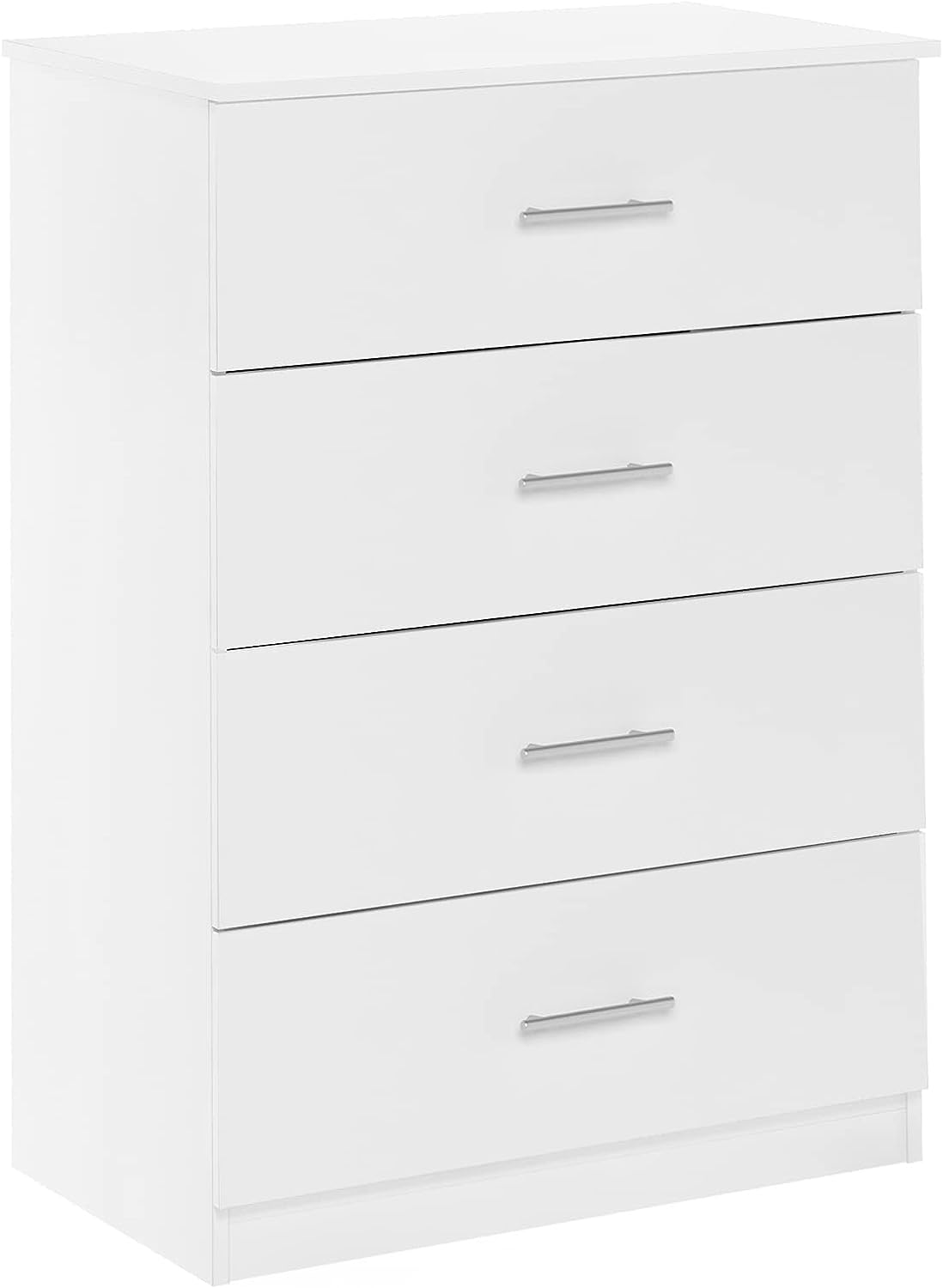 Furinno Tidur Simple Design Dresser. 4-Tier Handle. Solid White
