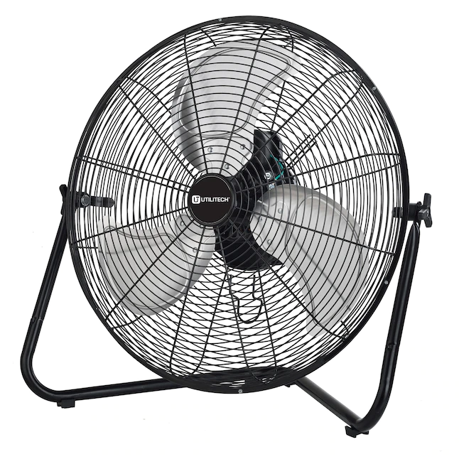 Utilitech  20-in 3-Speed Indoor Black Floor Fan