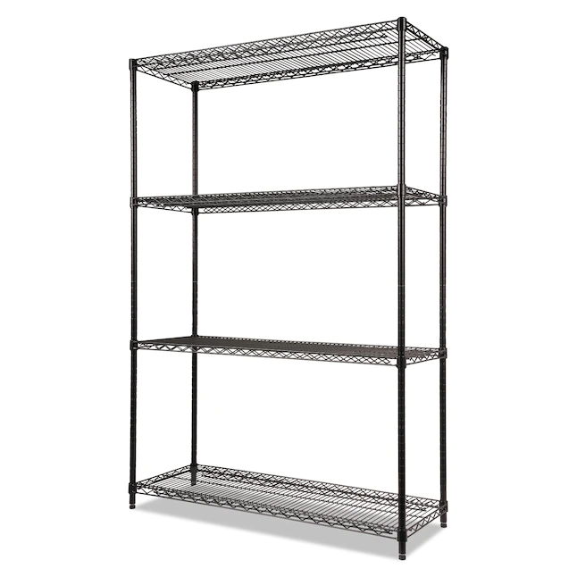 Alera ALESW504818BL Steel Heavy Duty 4-Tier Utility Shelving Unit (48-in W x 18-in D x 72-in H)