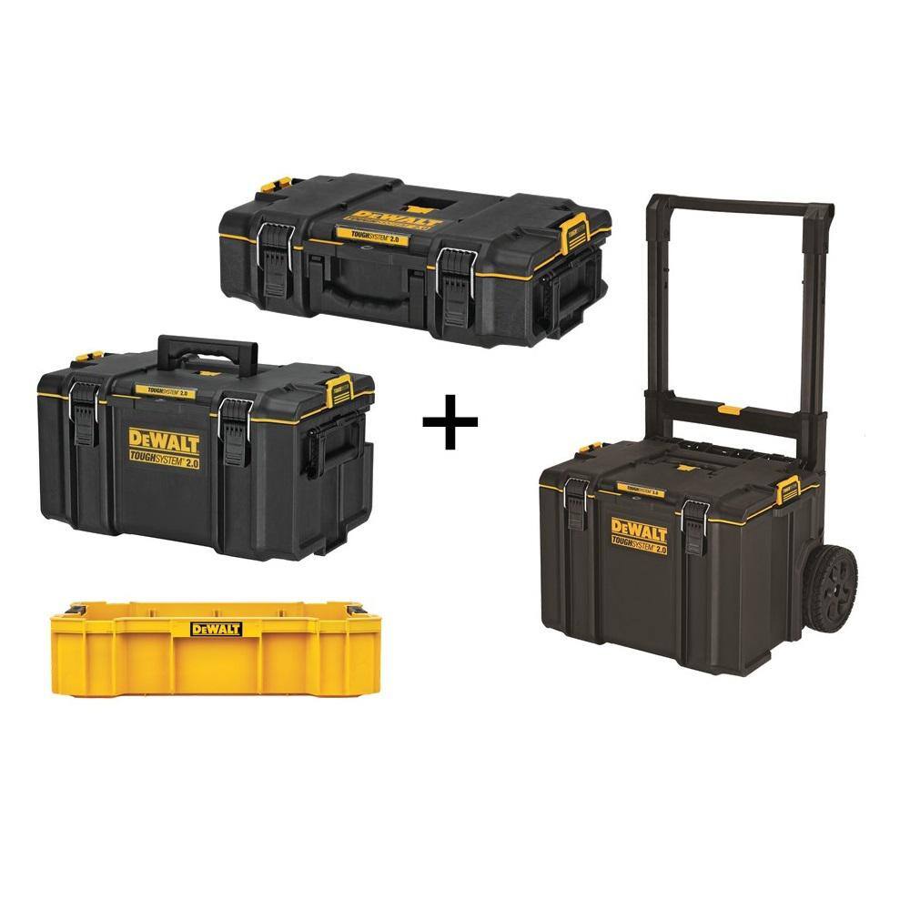 DEWALT DWST08165005020 TOUGHSYSTEM 2.0 22 in. Small Tool Box. TOUGHSYSTEM 2.0 24 in. Mobile Tool Box. 22 in. Medium Tool Box and Deep Tool Tray