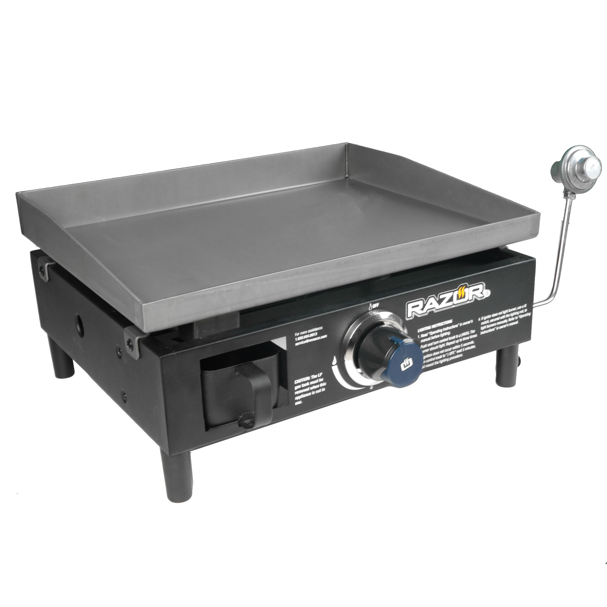 Razor Griddle GGT2160M 19 Inch Portable 1 Burner LP Propane Gas Grill. Steel
