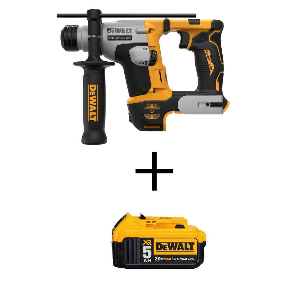 DEWALT DCH172BWDCB205 ATOMIC 20V MAX Cordless Ultra-Compact 5/8 in. Hammer Drill and 20V MAX XR Premium Lithium-Ion 5.0Ah Battery