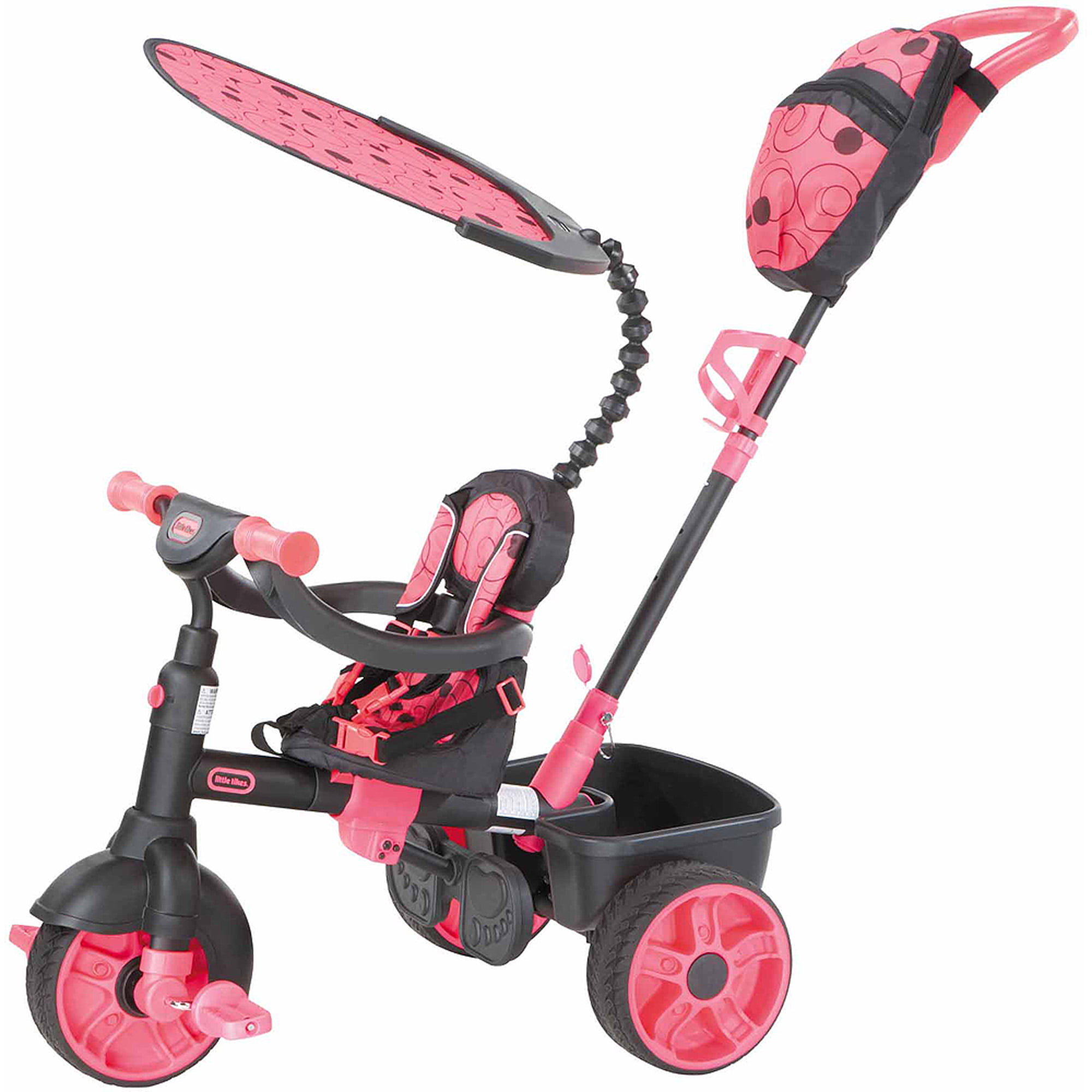 Little Tikes 4-in-1 Deluxe Edition Trike in Neon Pink.  Shade Canopy- For Kids Ages 9 Months to 3 Years Old
