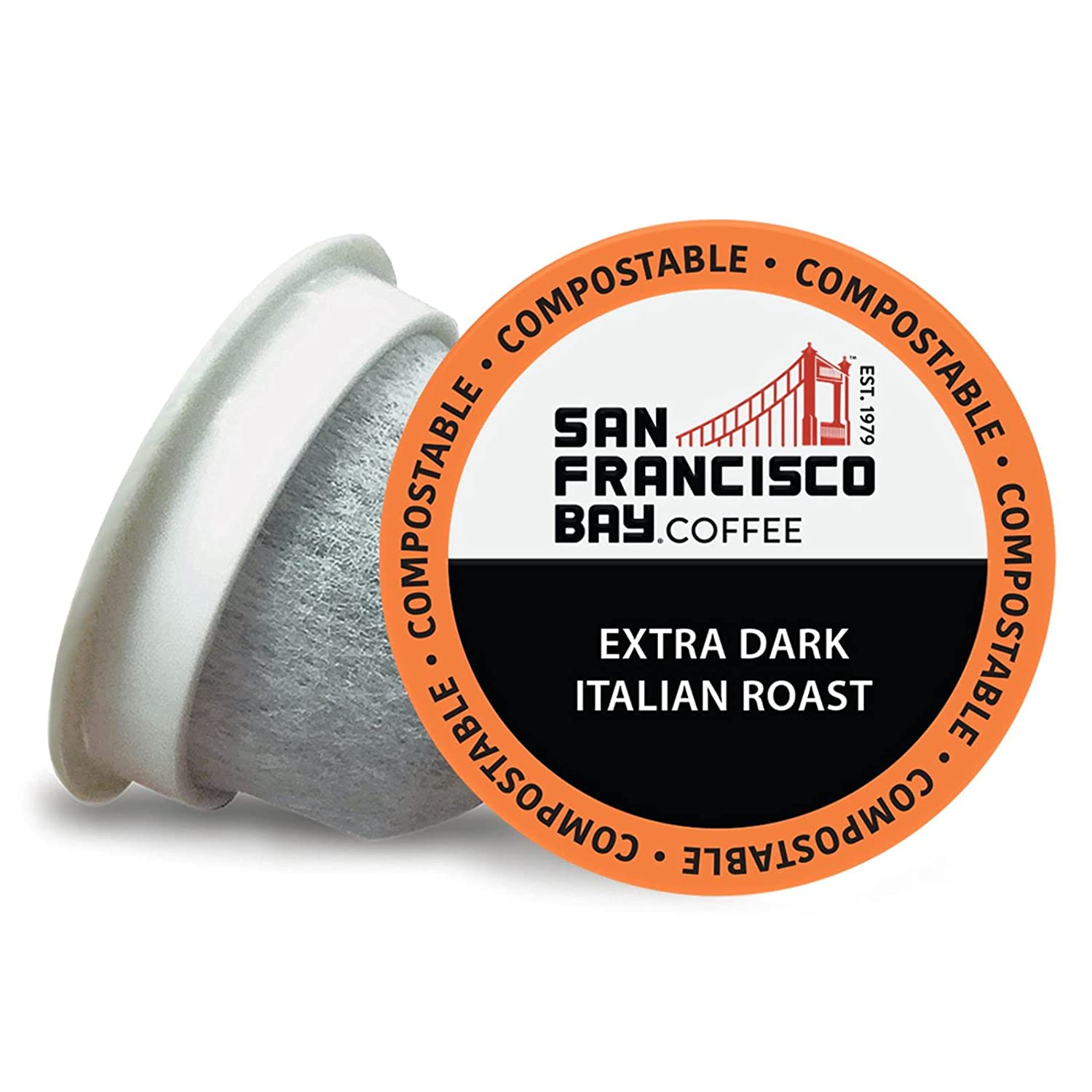 SAN FRANCISCO BAY Coffee OneCUP Roast Extra Dark Roast Compostable Coffee Pods. K Cup Compatible including Keurig 2.0 (Packaging May Vary). Extra Dark Italian. 80 Count (Pack of 1)