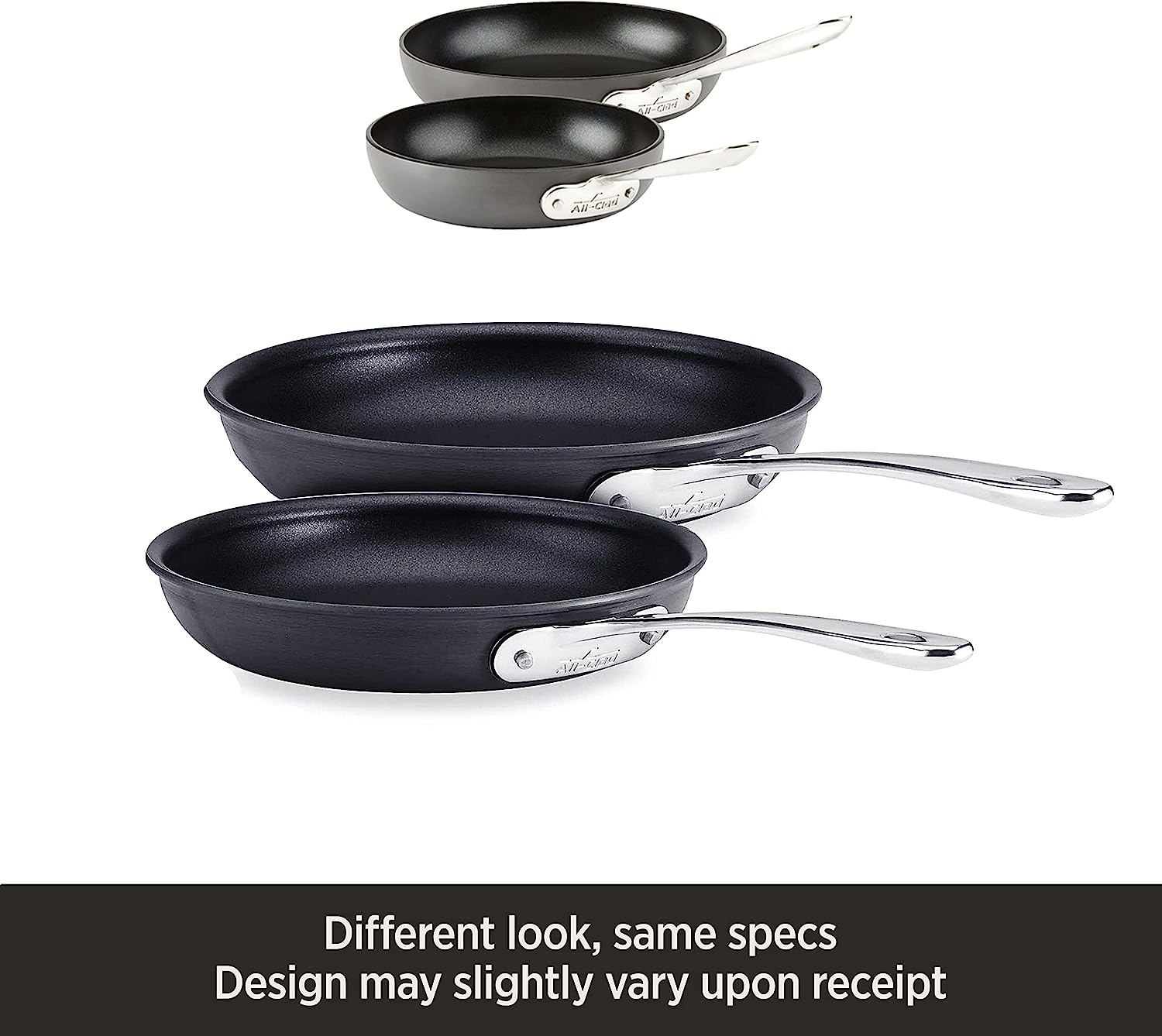 All-Clad HA1 Hard Anodized Nonstick 2 Piece Fry Pan Set 8. 10 Inch Induction Pots and Pans. Cookware Black
