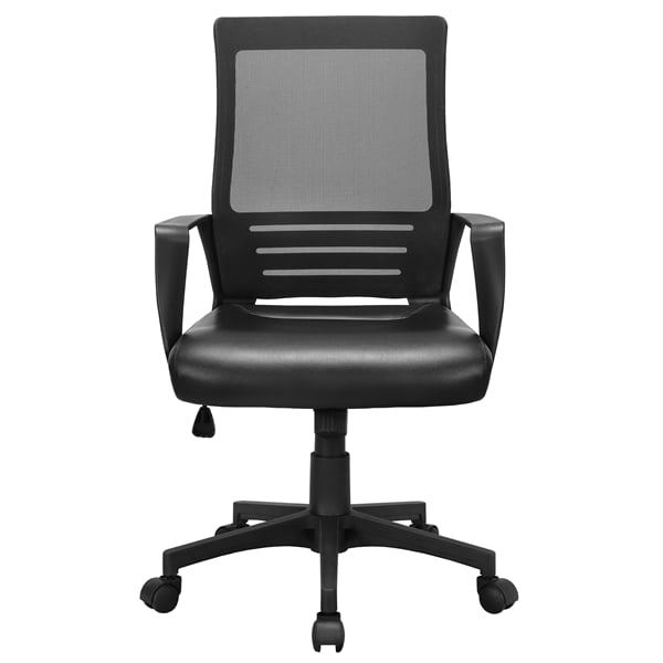 Smile Mart Adjustable Midback Ergonomic Mesh Office Chair with Lumbar Support. Black Seat