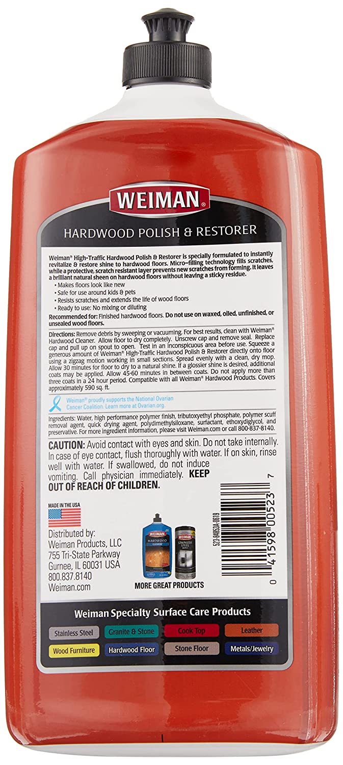 Weiman Wood Floor Polish and Restorer  32 Oz. High Traffic Hardwood Floor