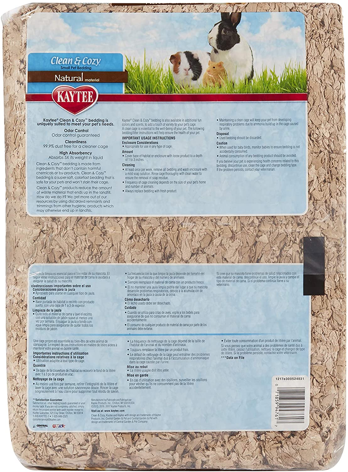 Kaytee Clean & Cozy Natural Small Animal Pet Bedding. 49.2 Liters