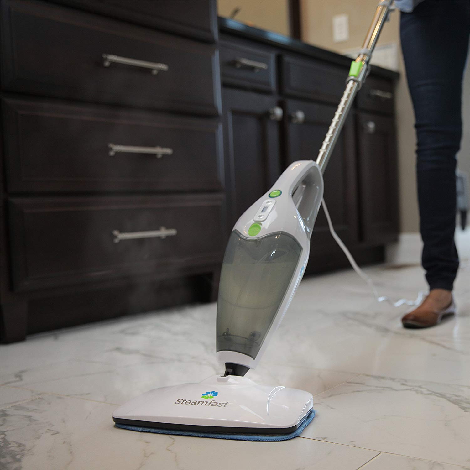 SteamFast 3-in-1 Steam Mop Cleaner and Handheld Fabric Steamer All In One with Multiple Cleaning Attachments