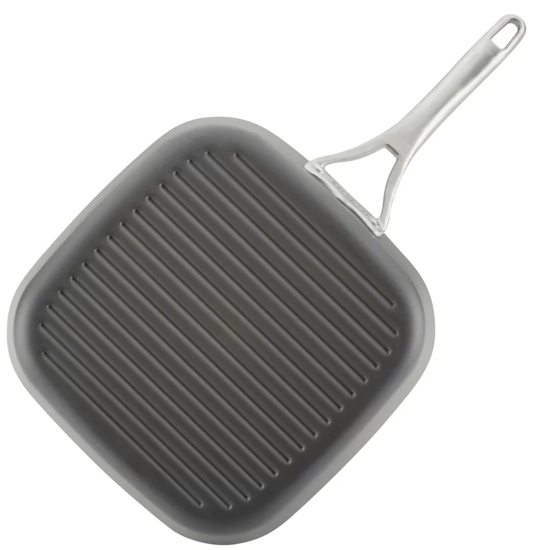 Anolon 81169 Allure Hard Anodized Nonstick Deep Square Griddle Pan/Grill. 11 Inch. Dark Gray