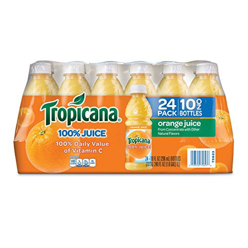 Tropicana 100 % Orange Juice (Pack of 24) 10 Fl Oz. 240 Fluid Ounce