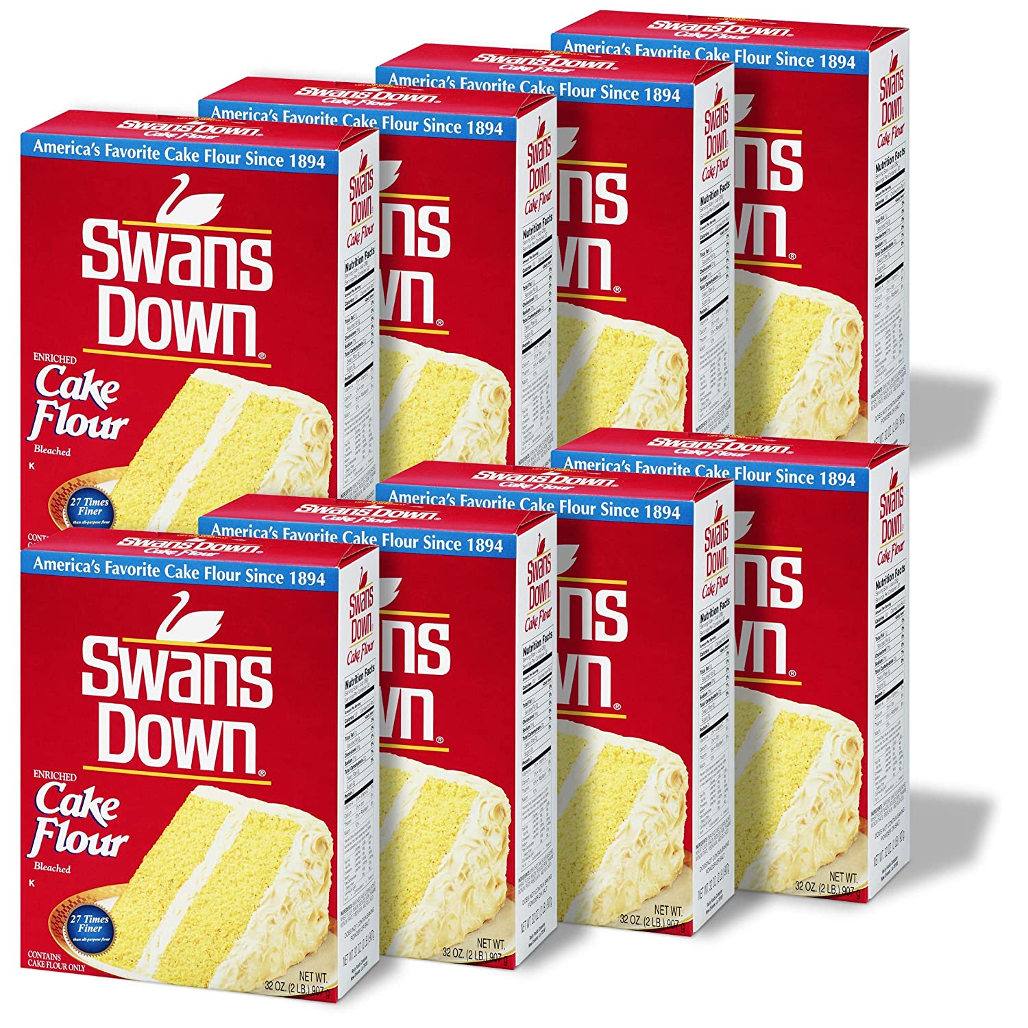 Swans Down Regular Cake Flour. 32-Ounce Boxes (Pack of 8)