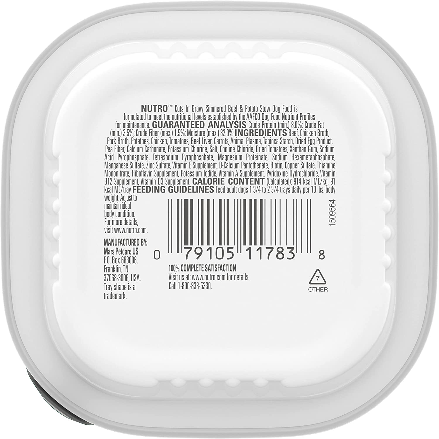 NUTRO Grain Free Wet Dog Food Cuts in Gravy Simmered Beef & Potato Stew 3.5 Ounce (Pack of 24)