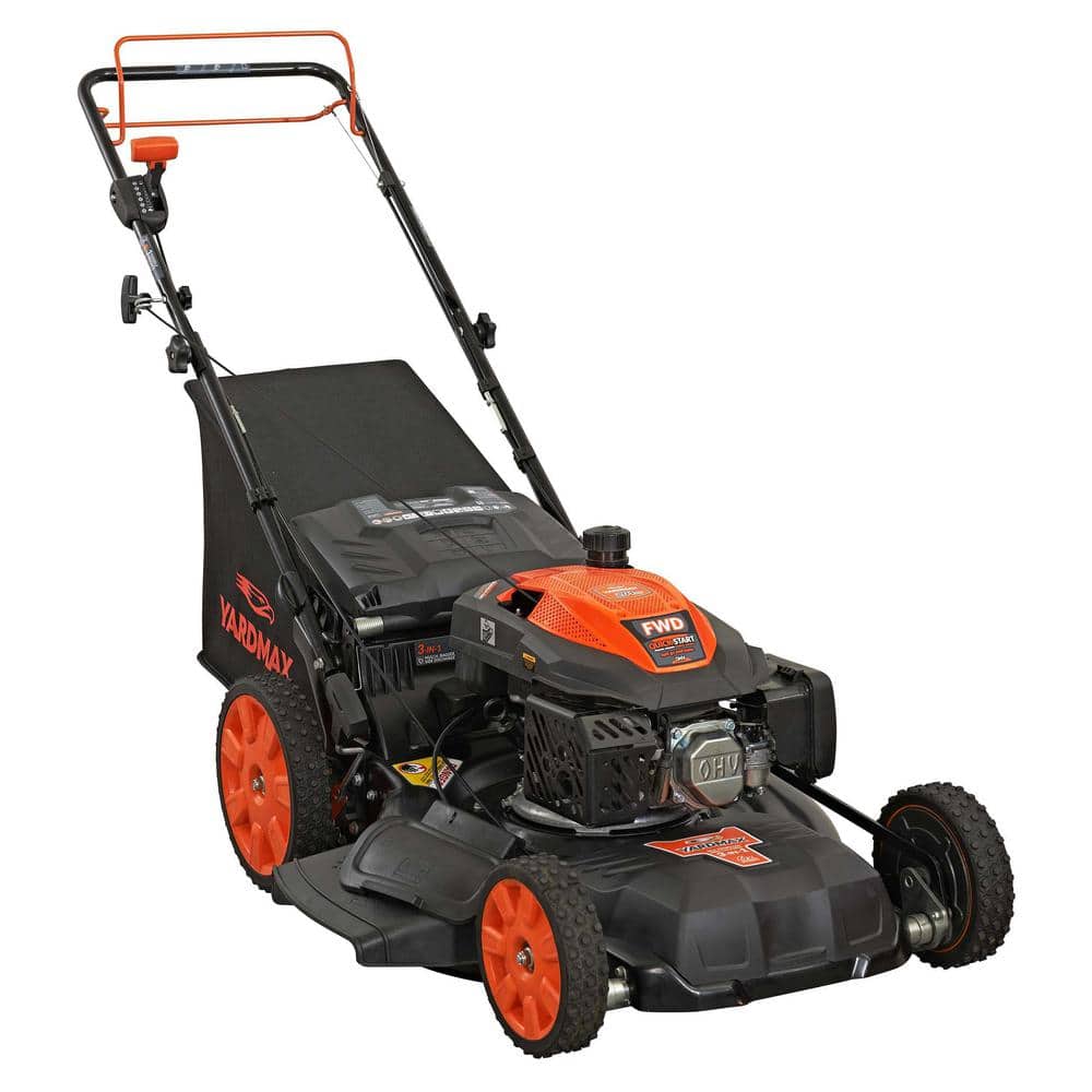 YARDMAX YG2860 22 in. 201 cc SELECT PACE 6 Speed CVT High Wheel FWD 3-in-1 Gas Walk Behind Self Propelled Lawn Mower