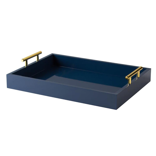 Kate and Laurel  12.25-in x 16.5-in Blue Decorative Tray
