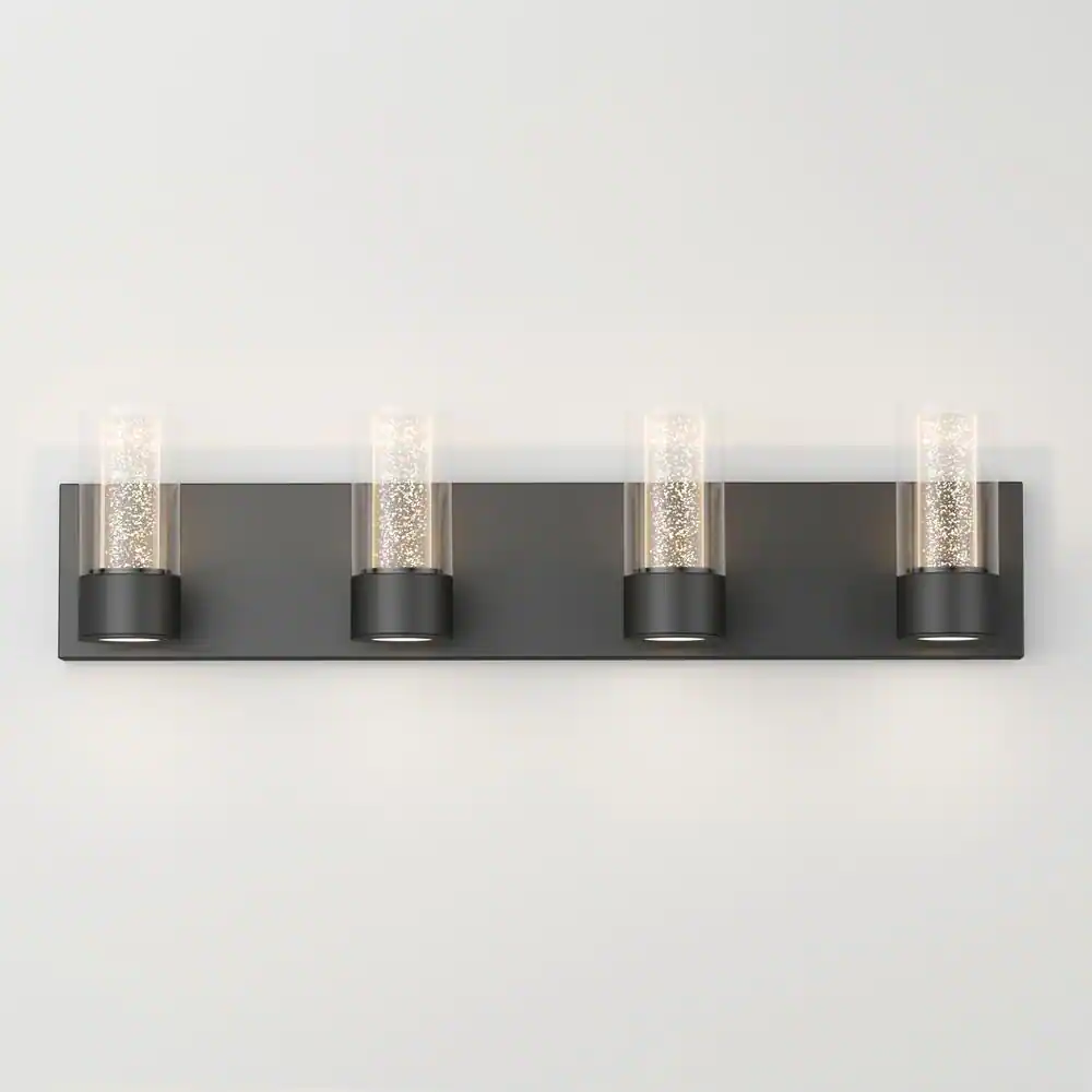 Artika VAN4RA-HD2BL Essence 27 in. 4-Light Black LED Modern Bath Vanity Light Bar for Bathroom