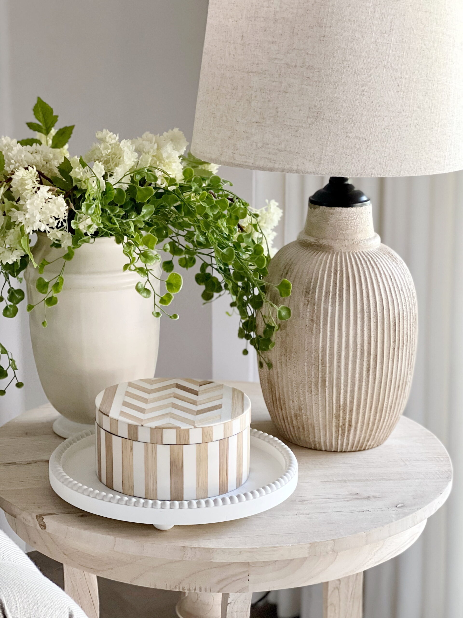 My Texas House 24.5″  Ribbed Table Lamp. Distressed Texture. Natural Finish