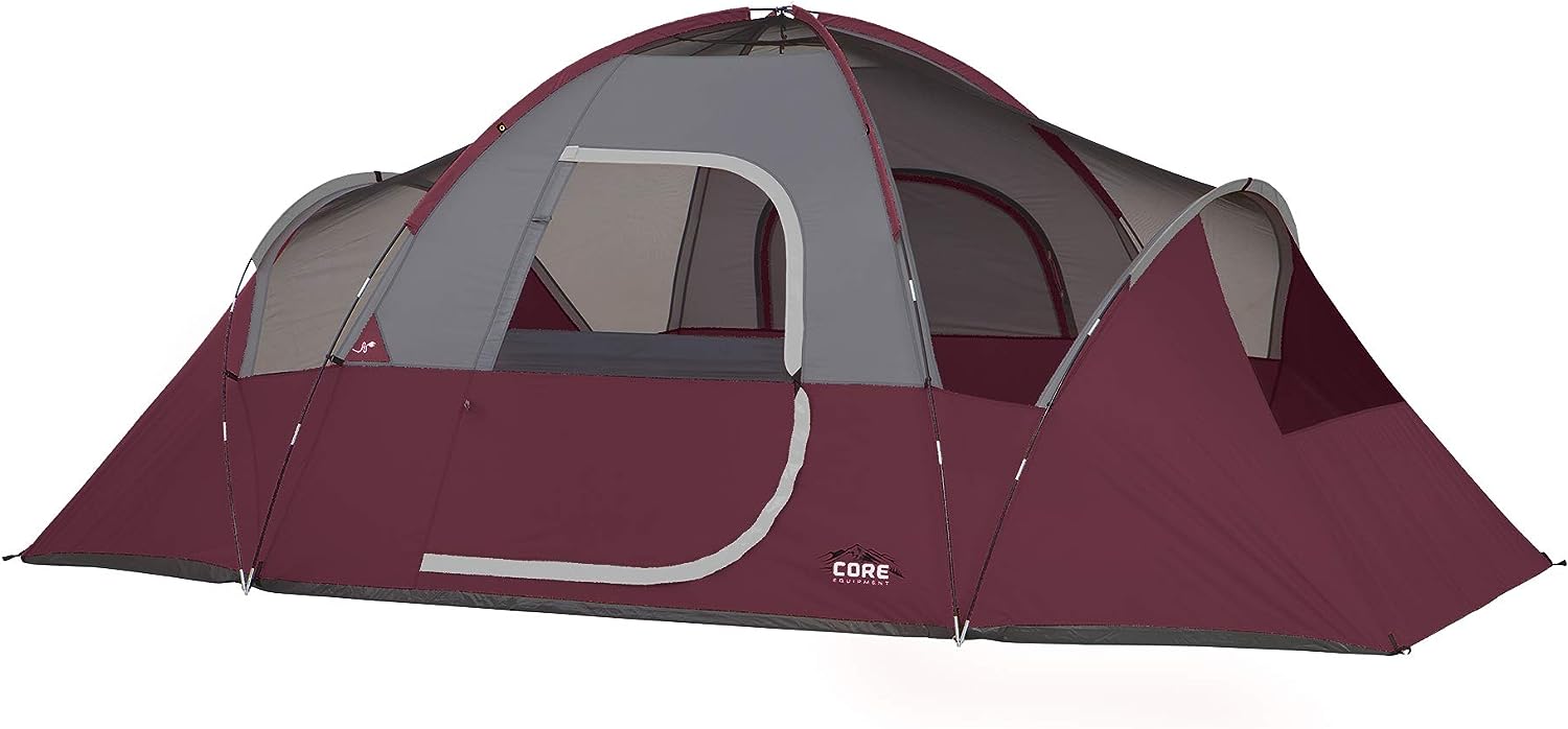CORE Tents for Family Camping. Hiking and Backpacking 9 Person Dome Camp Tents with Included Tent Gear Loft for Outdoor Accessories