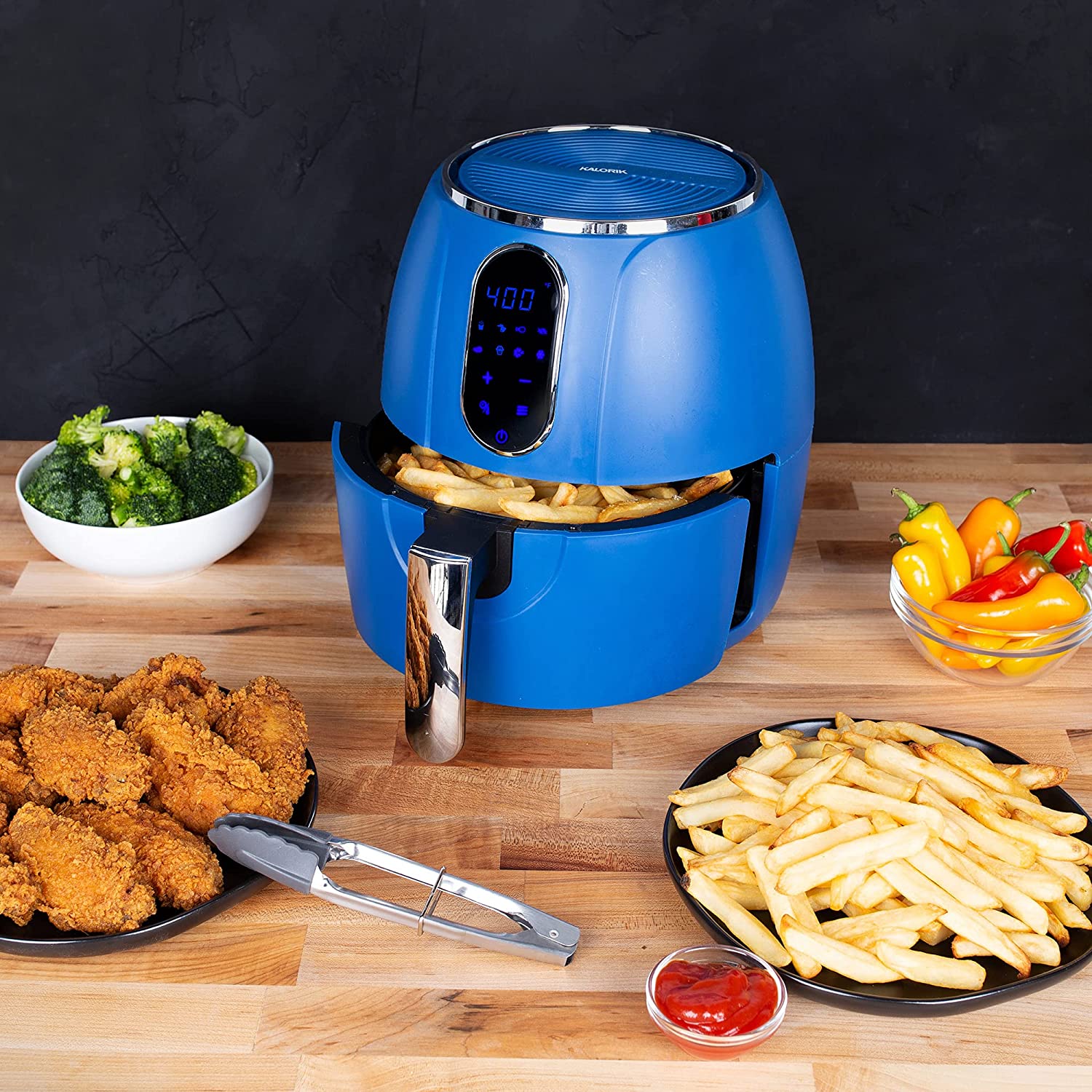 Kalorik  Kalorik 3.2 Quart Digital Air Fryer. Blue 3.2-Quart Blue Air Fryer