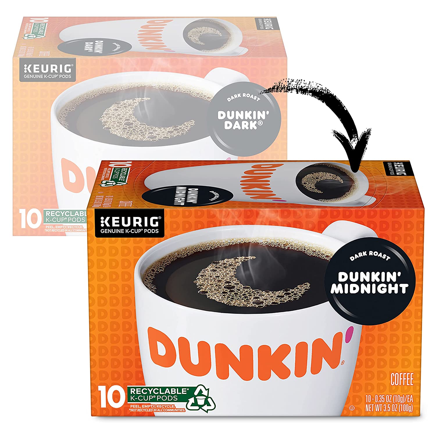 Dunkin' Midnight Dark Roast Coffee. 60 Keurig K-Cup Pods