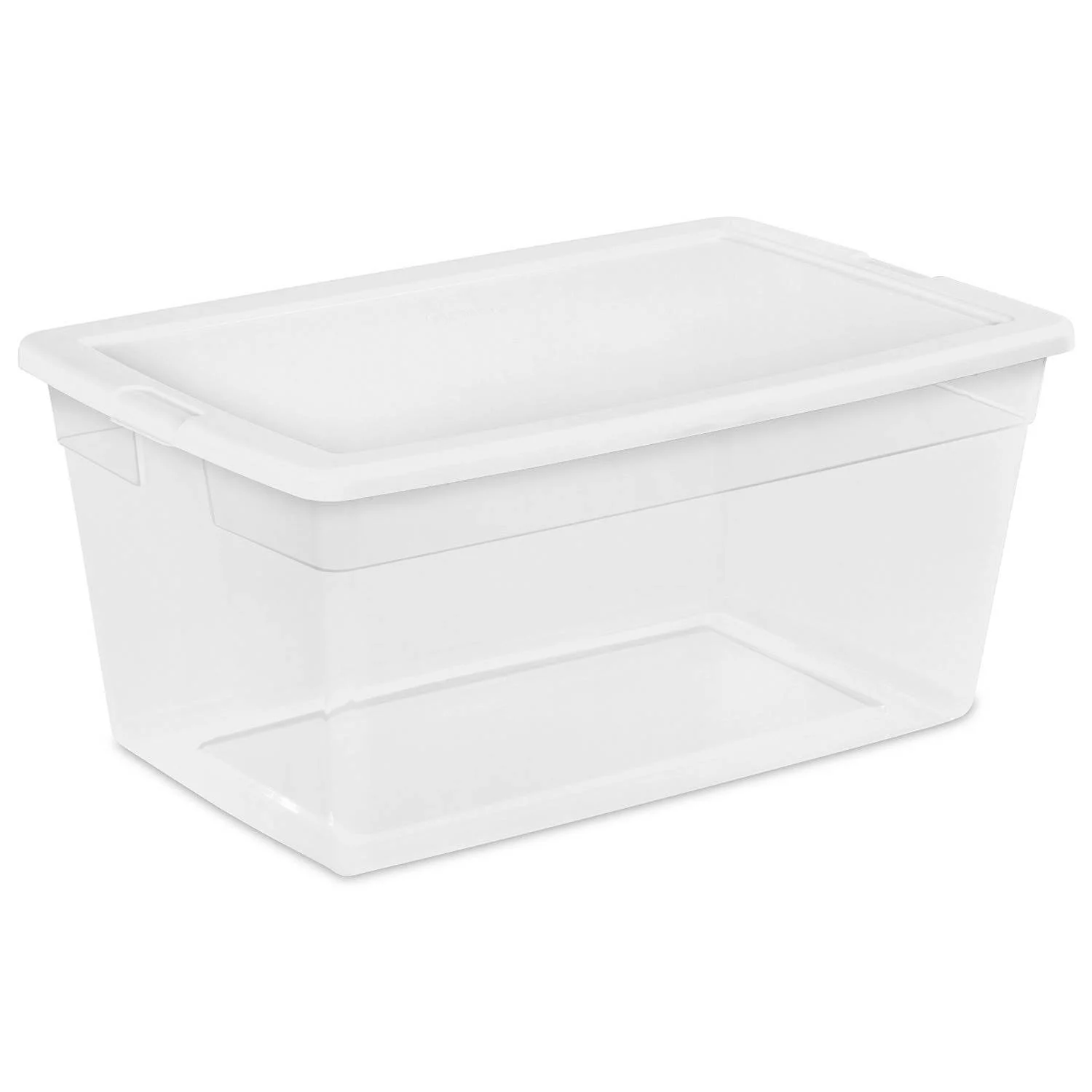 Sterilite 90-Quart Storage Box with Clear Base and White Lid (4 Pack)