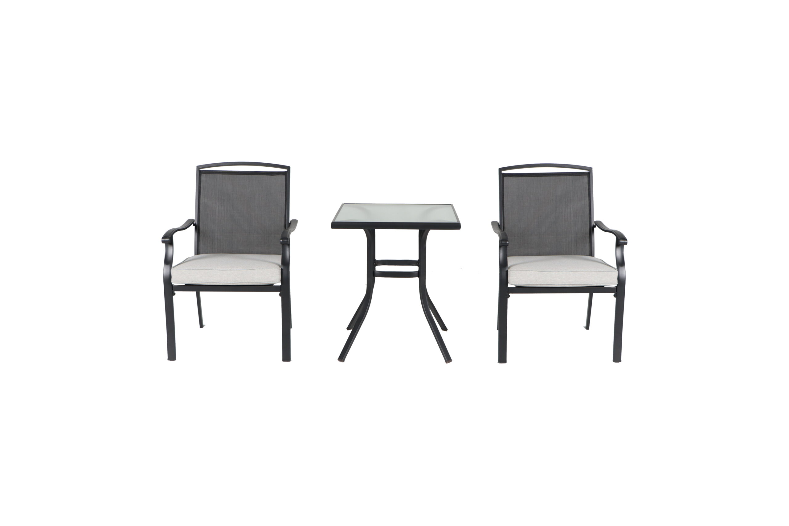 Mainstays Alexandra Square 3-Piece Outdoor Furniture Patio Bistro Set. Gray