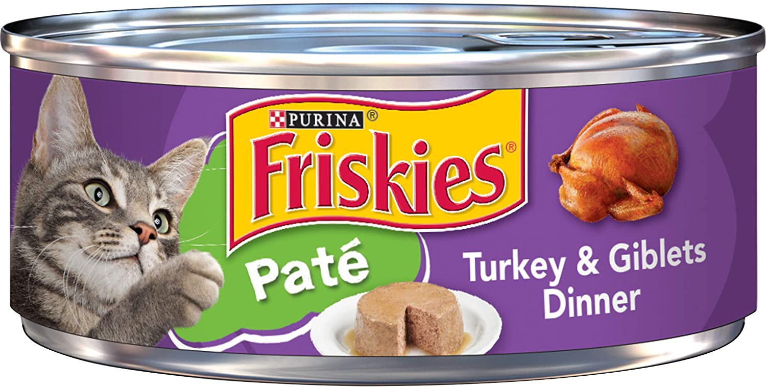Purina Friskies Pate Wet Cat Food. Turkey & Giblets Dinner - (24) 5.5 oz. Cans