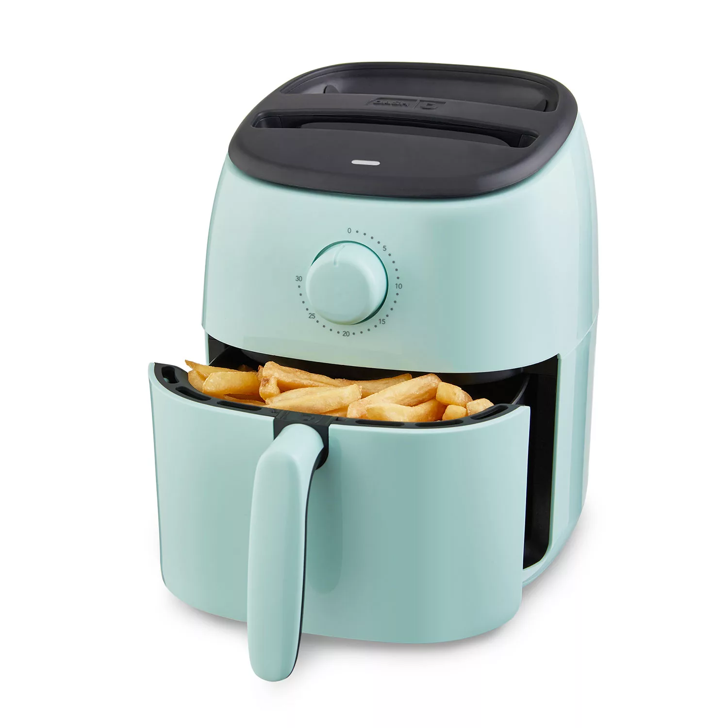 DASH Tasti-Crisp™ Electric Air Fryer Oven Cooker with Temperature Control. Non-Stick Fry Basket. Recipe Guide + Auto Shut Off Feature. 1000-Watt. 2.6Qt. Aqua