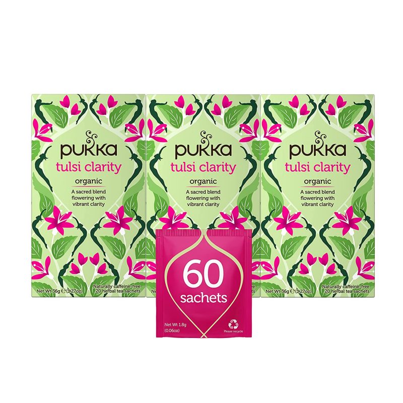 Pukka Tulsi Clarity. Organic Herbal Tea. 3 Pack. 60 Tea Bags