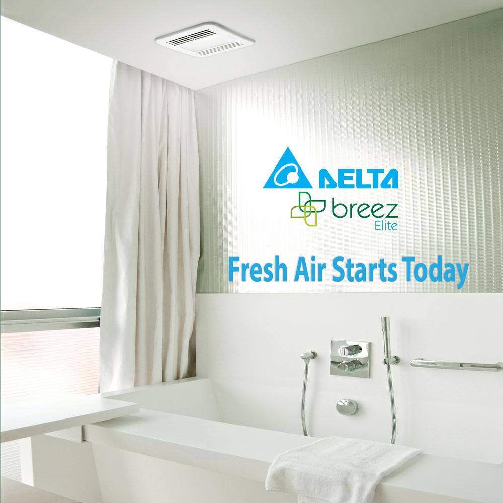 Delta Breez GBR80HLED GreenBuilder Series 80 CFM Ceiling Bathroom Exhaust Fan with LED Light and Humidity Sensor. ENERGY STAR