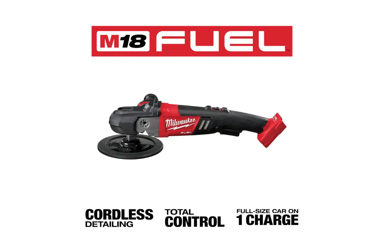 Milwaukee 2738-20 M18 FUEL 18V Lithium-Ion Brushless Cordless 7 in. Variable Speed Polisher (Tool-Only)