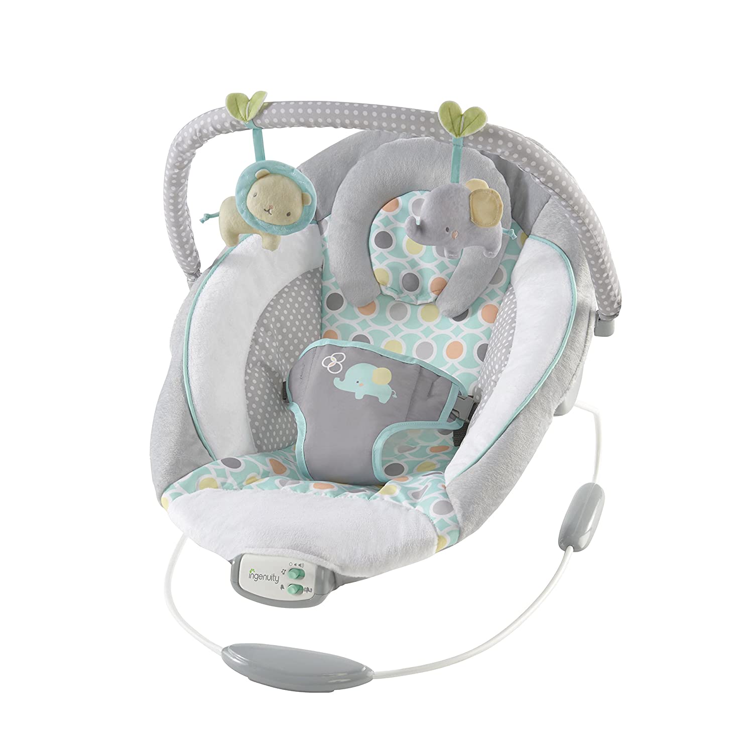 Ingenuity Soothing Baby Bouncer Infant Seat with Vibrations. -Toy Bar & Sounds. 0-6 Months Up to 20 lbs (Morrison)