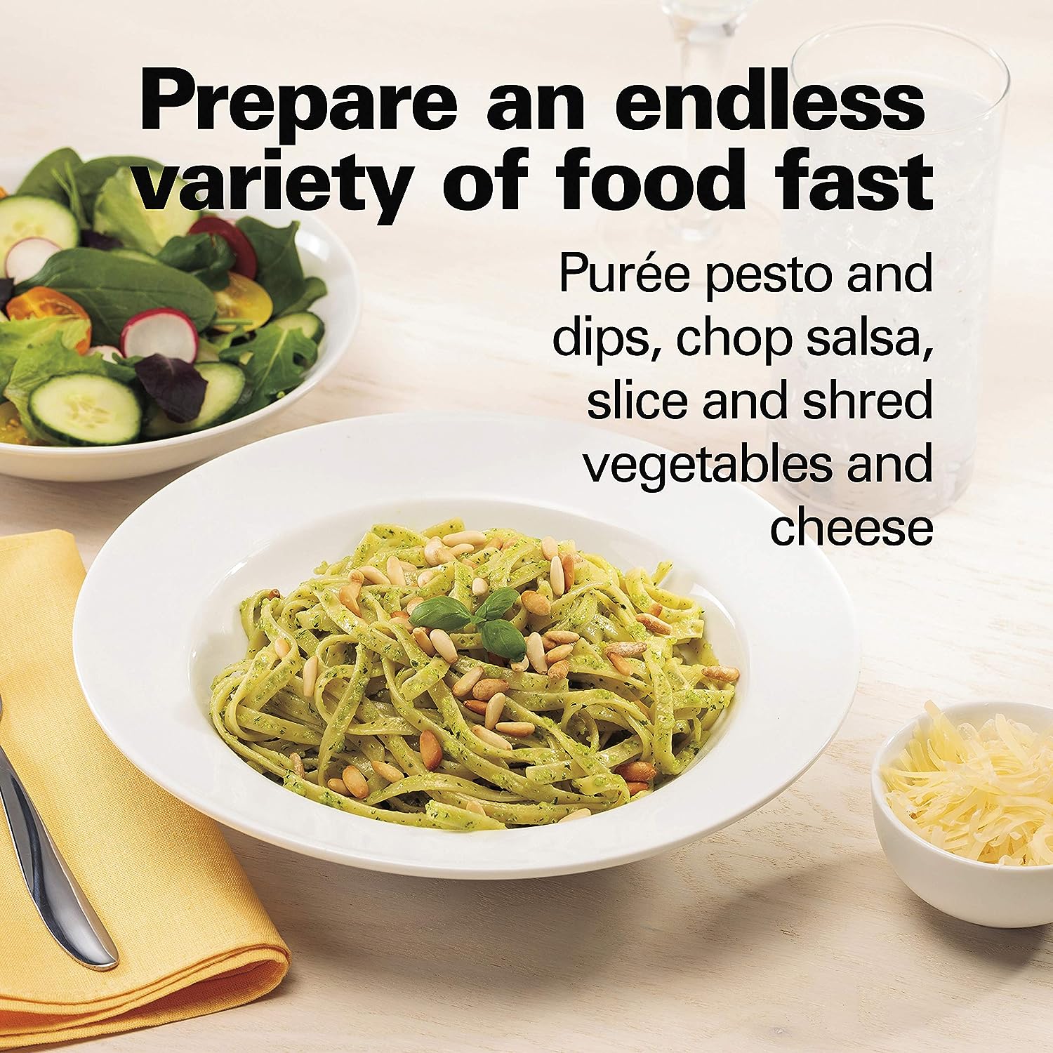 Hamilton Beach Food Processor & Vegetable Chopper for Slicing. Shredding. Mincing. and Puree. 8 Cup. Black