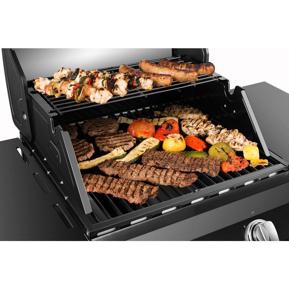 Dyna-Glo DGP321CNP-D Premier 2-Burner Propane Gas Grill with Folding Side Tables in Black