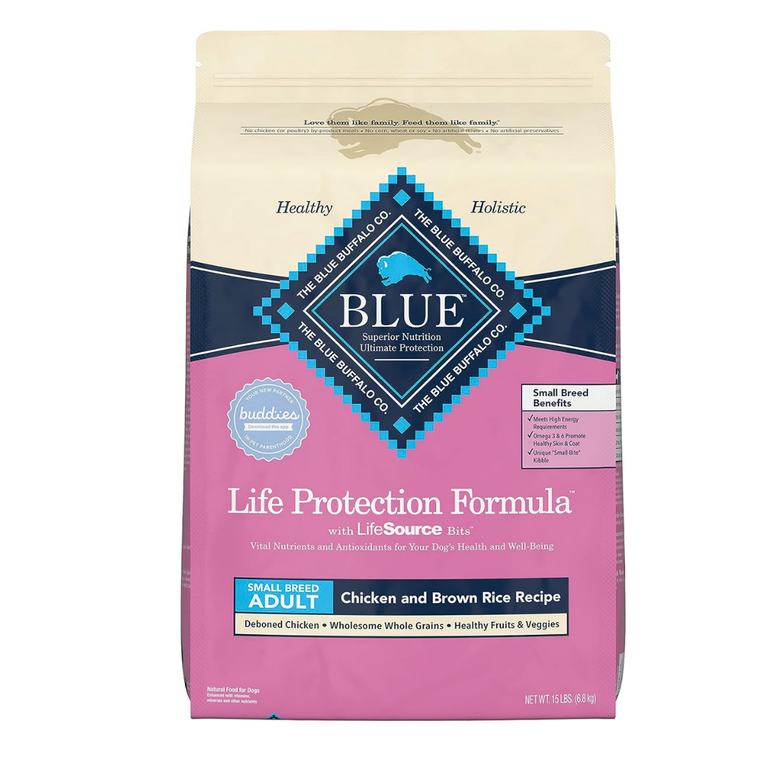 Blue Buffalo Blue Life Protection Formula Natural Adult Small Breed Chicken and Brown Rice Flavor Dry Dog Food. 15 lbs.