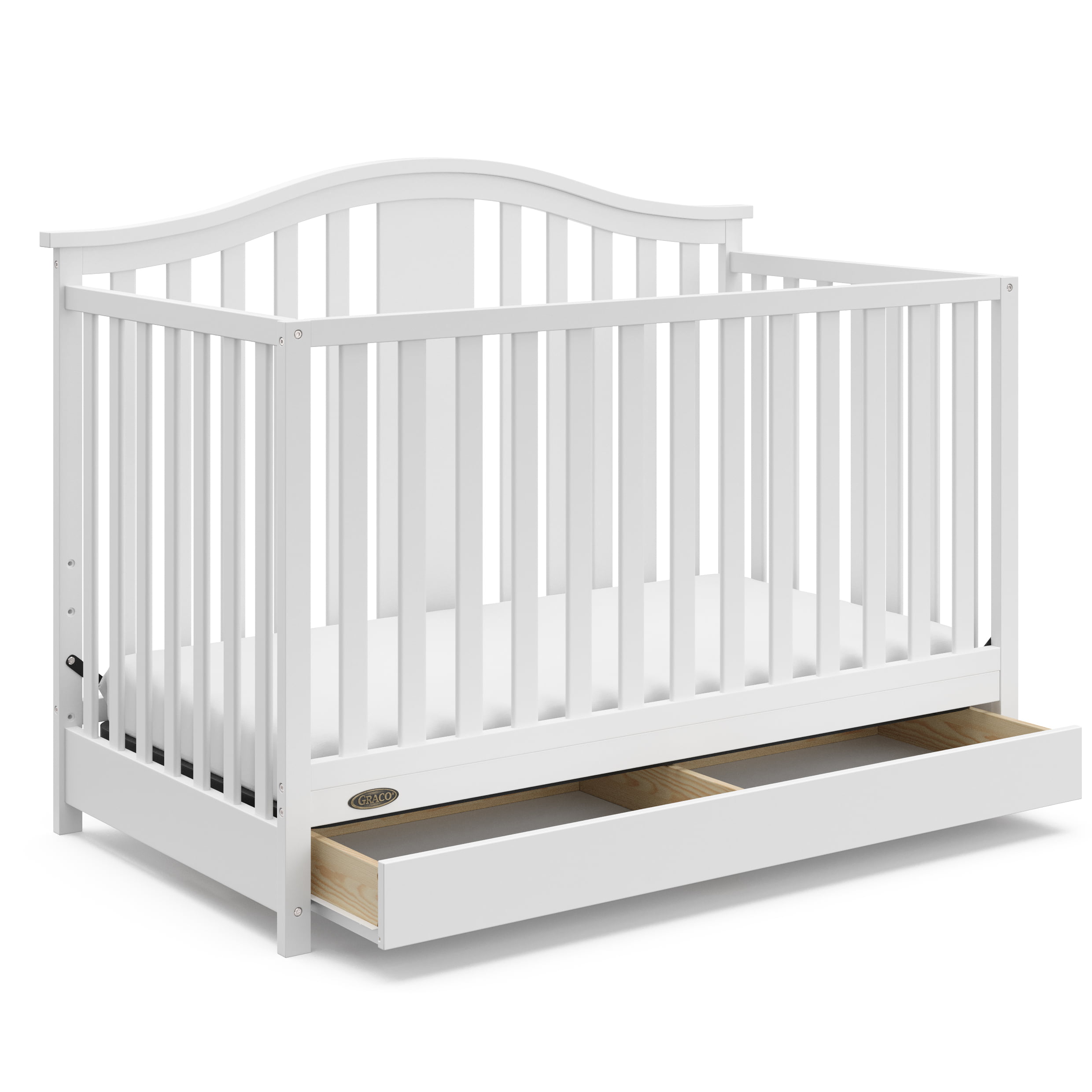 Graco Solano 5-in-1 Convertible Baby Crib with Drawer. White