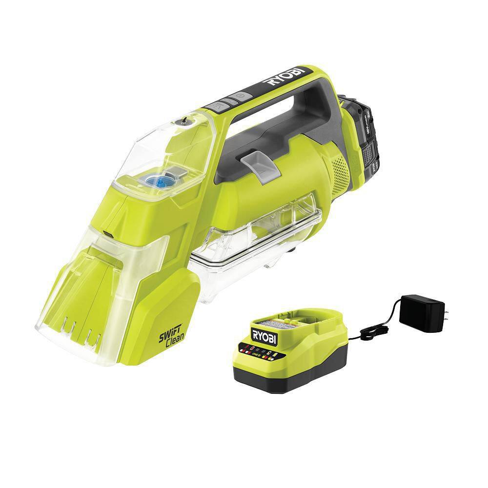 RYOBI PCL756K ONE+ 18V Cordless SWIFTClean Spot Cleaner Kit with 2.0 Ah Battery and Charger