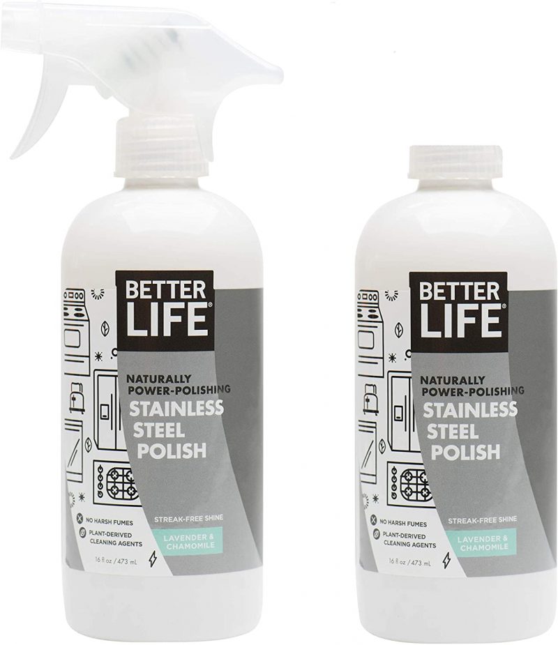 Better Life Natural Streak Free Stainless Steel Polish. Lavender and Chamomile. 16 Oz 2 Pack